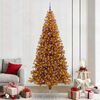 vidaXL &Aacute;rbol de Navidad con 300 LED con soporte Dorado 240 cm PET