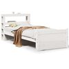 vidaXL Estructura de cama con cabecero madera pino blanco 75x190 cm