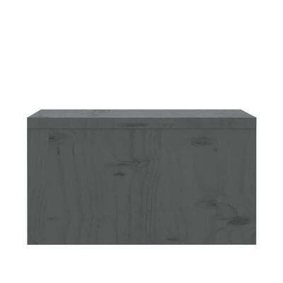 vidaXL Soporte de monitor madera maciza de pino gris 50x27x15 cm