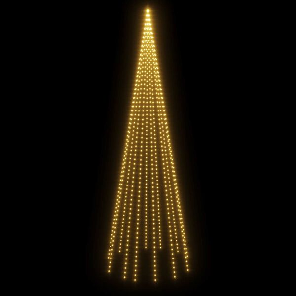 vidaXL &Aacute;rbol de Navidad en asta de bandera 732 LED blanco c&aacute;lido 500cm