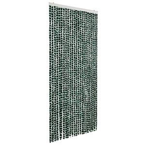 vidaXL Cortina mosquitera chenilla verde y blanco 100x220 cm