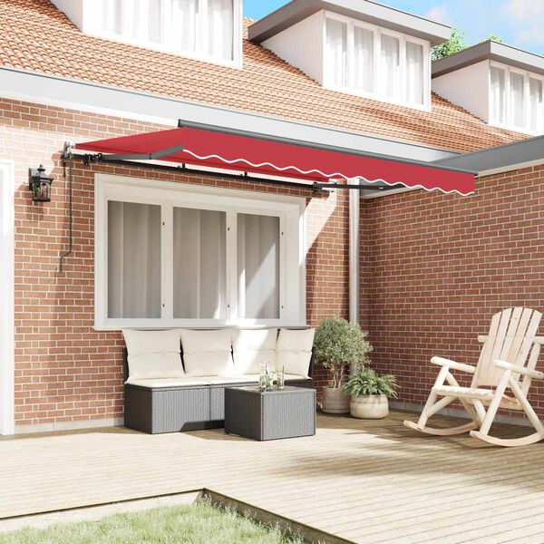 vidaXL Toldo Retr&aacute;ctil Rojo 350 x 200 cm tela