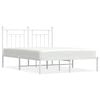vidaXL Estructura cama sin colch&oacute;n con cabecero metal blanco 140x200cm