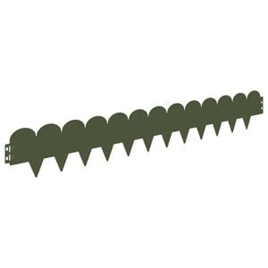 vidaXL Borde de C&eacute;sped 10 uds. 103 x 15 cm Acero Verde oliva