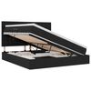 vidaXL Cama de almacenamiento LED con colch&oacute;n Negro 160 x 200 cm Tela