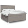 vidaXL Cama box spring con colch&oacute;n tela gris taupe 180x200 cm
