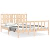 vidaXL Estructura de cama de matrimonio con cabecero madera maciza