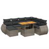 vidaXL Set de sof&aacute;s de jard&iacute;n 8 pzas y cojines rat&aacute;n sint&eacute;tico gris