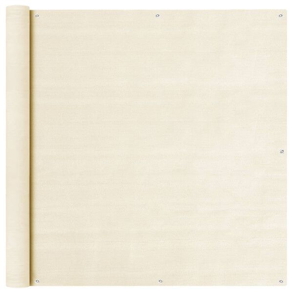 vidaXL Toldo para balcón HDPE crema 120x400 cm