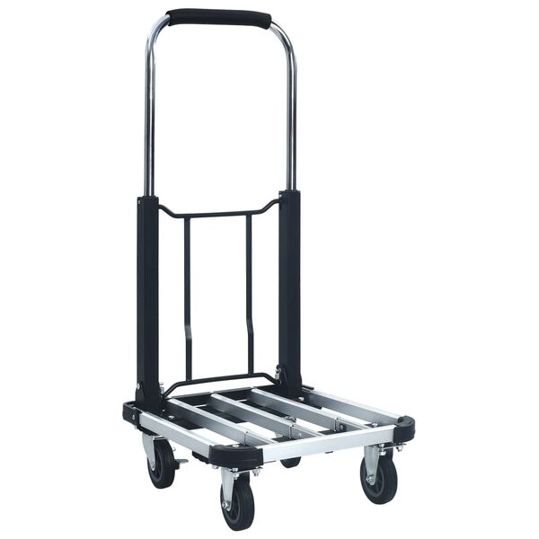 vidaXL Carrito de transporte plegable de aluminio plateado 150 kg