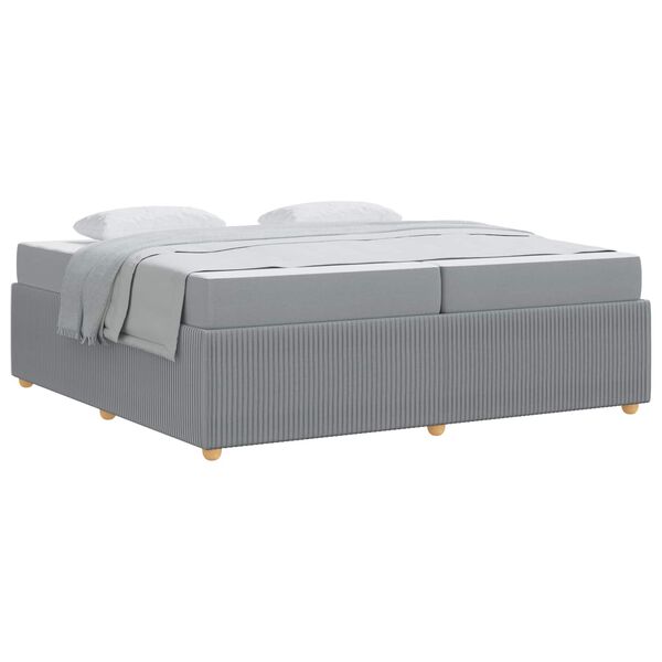 vidaXL Estructura de cama con colch&oacute;n Gris Claro 200 x 200 cm tela