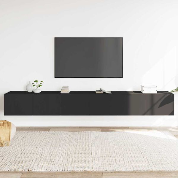 vidaXL Set de muebles para TV 3 piezas madera contrachapada negro