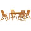 vidaXL Conjunto de Comedor de Jard&iacute;n 5 uds. Marr&oacute;n