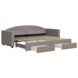 vidaXL Sof&aacute; cama nido con cajones tela gris taupe 80x200 cm