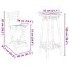 vidaXL Conjunto de bar para exterior de 3 piezas plegable de bambú