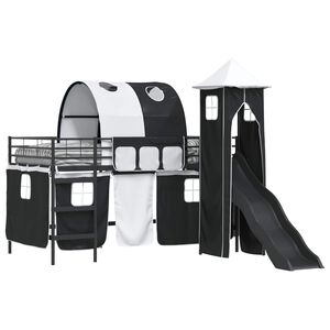 vidaXL Estructura de litera para ni&ntilde;os Negro 79,5 x 200 cm Metal