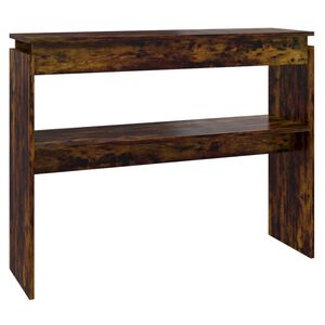 vidaXL Mesa consola madera contrachapada roble ahumado 102x30x80 cm