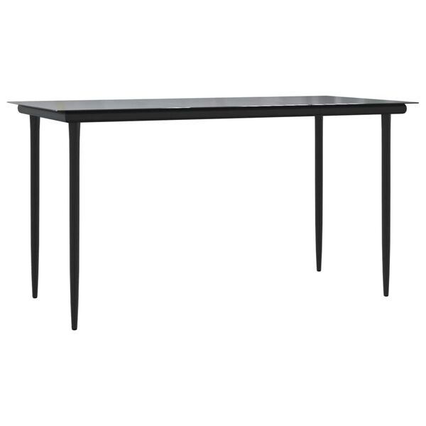 vidaXL Juego de comedor para jard&iacute;n 5 piezas acero y textilene negro