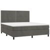 vidaXL Cama box spring con colch&oacute;n terciopelo gris oscuro 160x200 cm