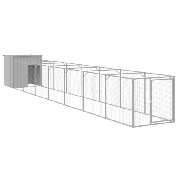 vidaXL Caseta perros corral acero galvanizado gris claro 110x813x110cm