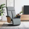 vidaXL Sill&oacute;n reclinable de masaje con reposapi&eacute;s tela gris claro