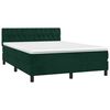 vidaXL Cama box spring con colch&oacute;n terciopelo verde oscuro 140x200 cm