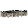 vidaXL Set comedor jard&iacute;n y cojines 17 pzas rat&aacute;n sint&eacute;tico gris claro