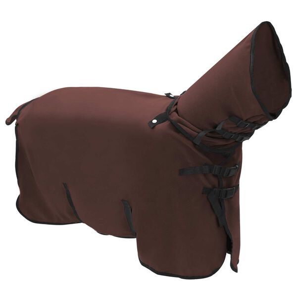 vidaXL Manta para Caballo Marr&oacute;n Oscuro Completo Poli&eacute;ster