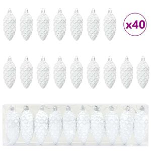 vidaXL Bola de Pi&ntilde;a de Navidad 40 uds. 4 x 9 cm Pl&aacute;stico LED