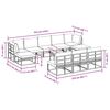 vidaXL Conjunto de sof&aacute; de jard&iacute;n con coj&iacute;n 11 pcs Negro Aluminio