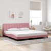 vidaXL Estructura de cama sin colch&oacute;n Hanko terciopelo rosa 200x200 cm