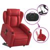 vidaXL Sill&oacute;n reclinable de masaje de pie cuero artificial rojo