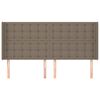 vidaXL Cabecero con orejas de tela gris taupe 183x16x118/128 cm