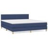 vidaXL Cama box spring con colch&oacute;n tela azul 180x200 cm