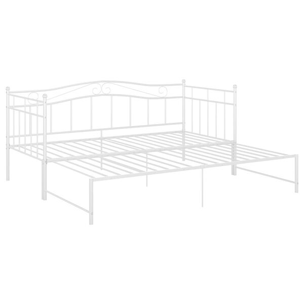 vidaXL Sof&aacute; cama extra&iacute;ble sin colch&oacute;n metal blanco 90x200cm