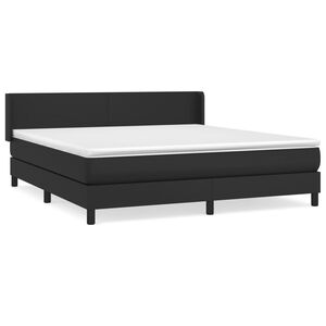 vidaXL Cama box spring con colch&oacute;n cuero sint&eacute;tico negro 180x200 cm