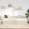 vidaXL Estructura de Cama Esquina con Colch&oacute;n Otro 2 pcs Crema tela