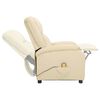 vidaXL Sill&oacute;n de masaje de cuero aut&eacute;ntico blanco crema