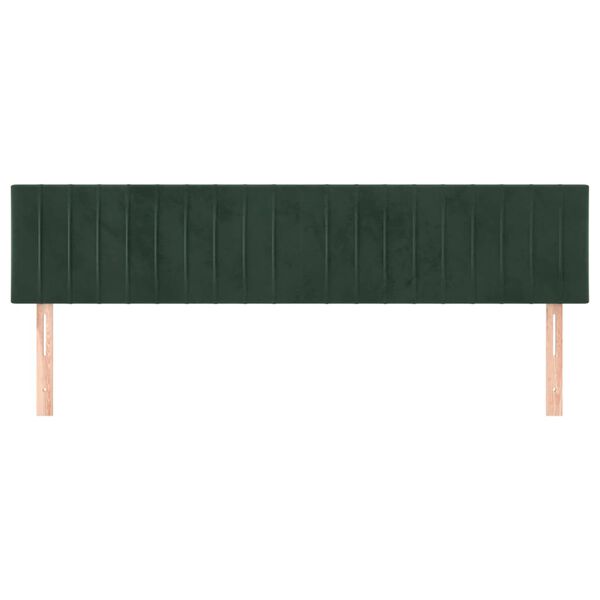 vidaXL Cabeceros 2 unidades de terciopelo verde oscuro 90x5x78/88 cm