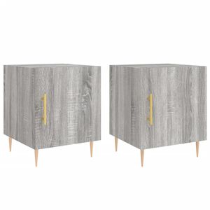 vidaXL Mesitas noche 2 uds madera ingenier&iacute;a gris Sonoma 40x40x50 cm