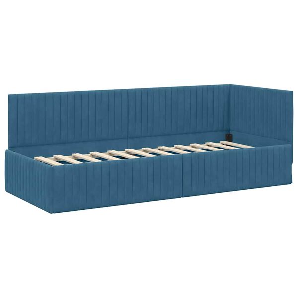vidaXL Estructura de cama en esquina Azul 80 cm x 200 cm Terciopelo
