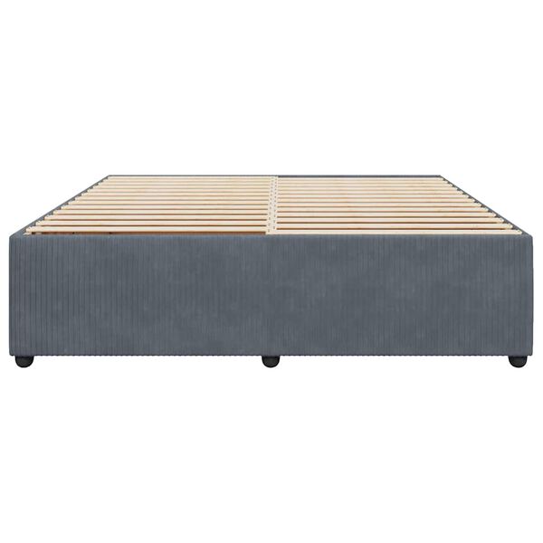 vidaXL Estructura cama sin colch&oacute;n terciopelo gris oscuro 200x200 cm