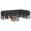 vidaXL Conjunto de sof&aacute;s de exterior 8 pcs Negro y Gris oscuro