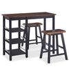 vidaXL Conjunto de mesa alta de cocina 3 piezas MDF negro