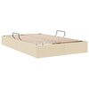 vidaXL Cama con almacenamiento con colch&oacute;n Crema 120 x 200 cm tela