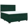 vidaXL Cama box spring con colch&oacute;n terciopelo verde oscuro 200x200 cm