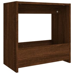 vidaXL Mesa auxiliar madera contrachapada roble marr&oacute;n 50x26x50 cm