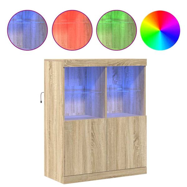 vidaXL Aparador de madera de ingenier&iacute;a roble sonoma 81x37x100 cm