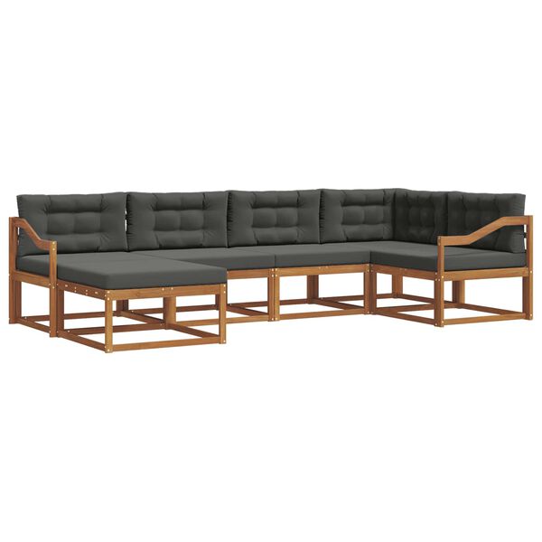 vidaXL Conjunto de sof&aacute;s de exterior 6 pcs Natural y Antracita