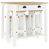 vidaXL Set de bar 5 piezas madera maciza de pino blanco